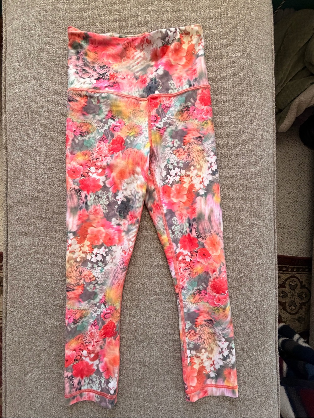 Athleta Coral Multi Floral High-Waist Leggings